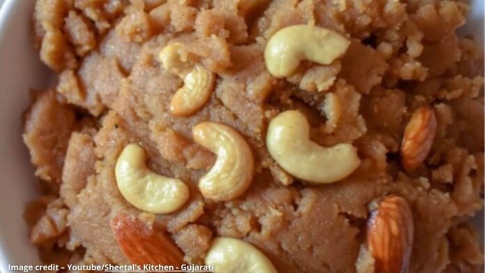 ગોળ વાળો શીરો - gol no shiro - gol no shiro banavani rit - jaggery sheera recipe in gujarati