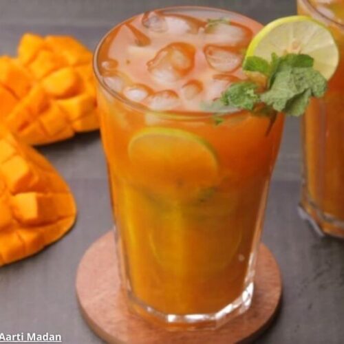 મેંગો આઈસ ટી - Mango ice tea - મેંગો આઈસ ટી બનાવવાની રીત - Mango ice tea banavani rit - Mango ice tea recipe