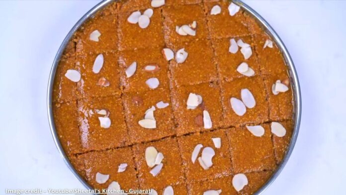 ગોળ વારો મોહનથાળ - Gol varo Mohanthal - ગોળ વારો મોહનથાળ બનાવવાની રીત - Gol varo Mohanthal banavani rit