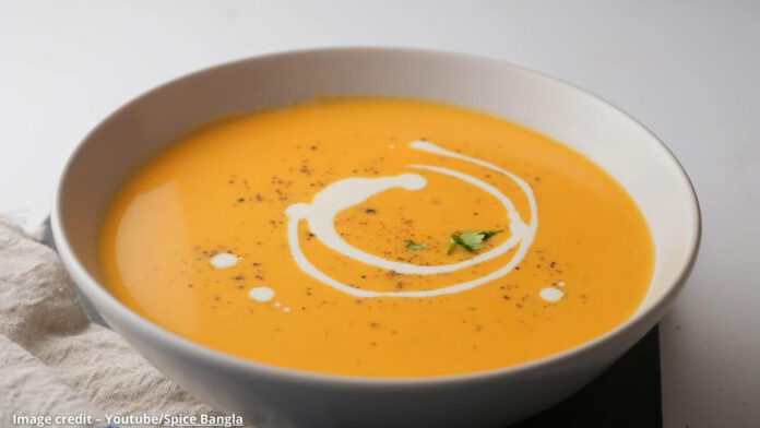 પિમ્પકીન કેરેટ સૂપ - pumpkin carrot soup - પિમ્પકીન કેરેટ સૂપ બનાવવાની રેસીપી - pumpkin carrot soup banavani rit