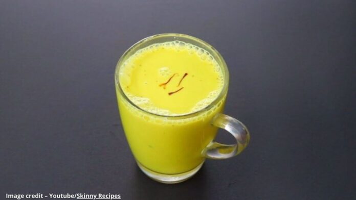 કાજુ મિલ્ક માંથી ગોલ્ડન મિલ્ક - Kaju milk mathi golden milk