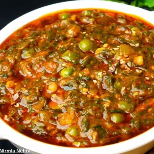 પાલક વટાણા નું શાક બનાવવાની રેસીપી - Palak vatana nu shaak banavani recipe
