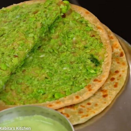 લીલા વટાણા ના પરોઠા - Lila vatana na parotha