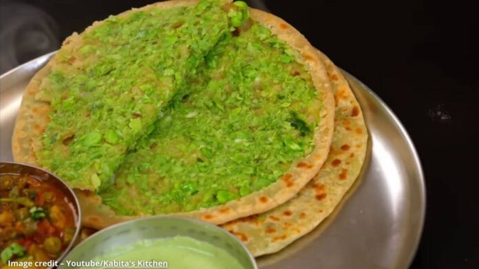 લીલા વટાણા ના પરોઠા - Lila vatana na parotha