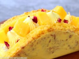 Chocolate tako mango cake - ચોકલેટ ટાકો મેંગો કેક