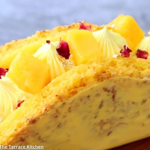 Chocolate tako mango cake - ચોકલેટ ટાકો મેંગો કેક