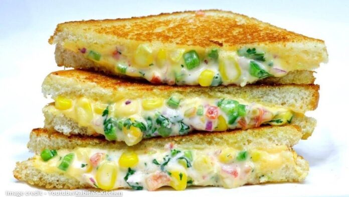 Cheese Corn Sandwich - ચીઝ કોર્ન સેન્ડવિચ