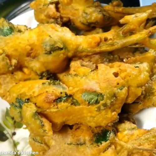 Lila dhana na pakoda - લીલા ધાણા ના પકોડા