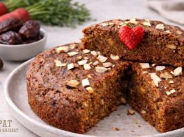 No Oven without Sugar Carrot Dates Cake - Gajar Khajur Cake - ગાજર ખજૂરની કેક