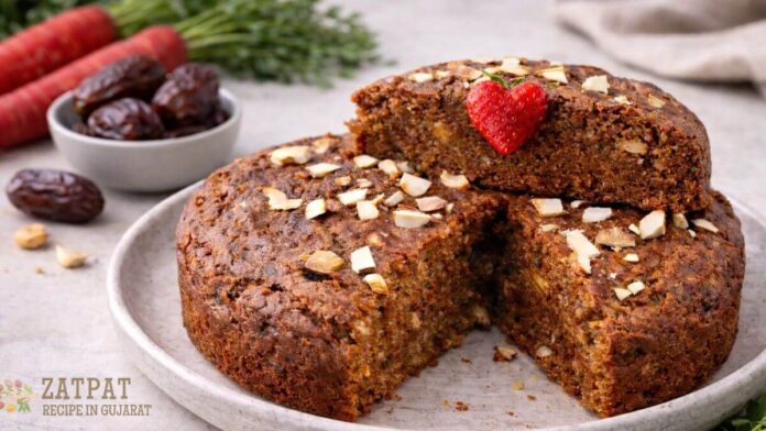 No Oven without Sugar Carrot Dates Cake - Gajar Khajur Cake - ગાજર ખજૂરની કેક