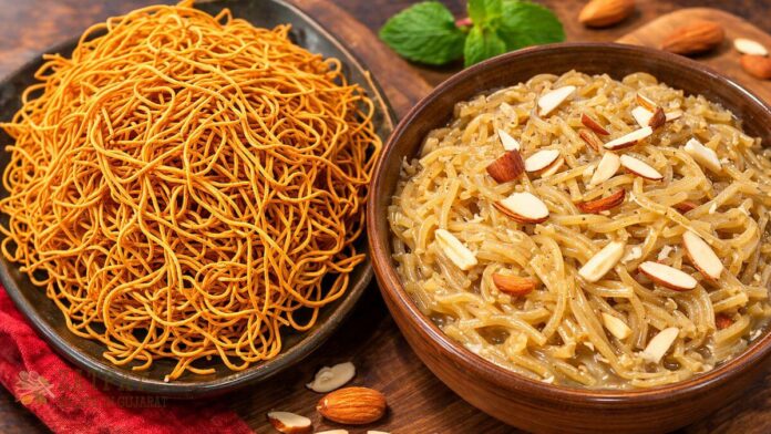 Varse Bharva Mate Ghau na Lot ni Sev - ઘઉંના લોટની સેવ